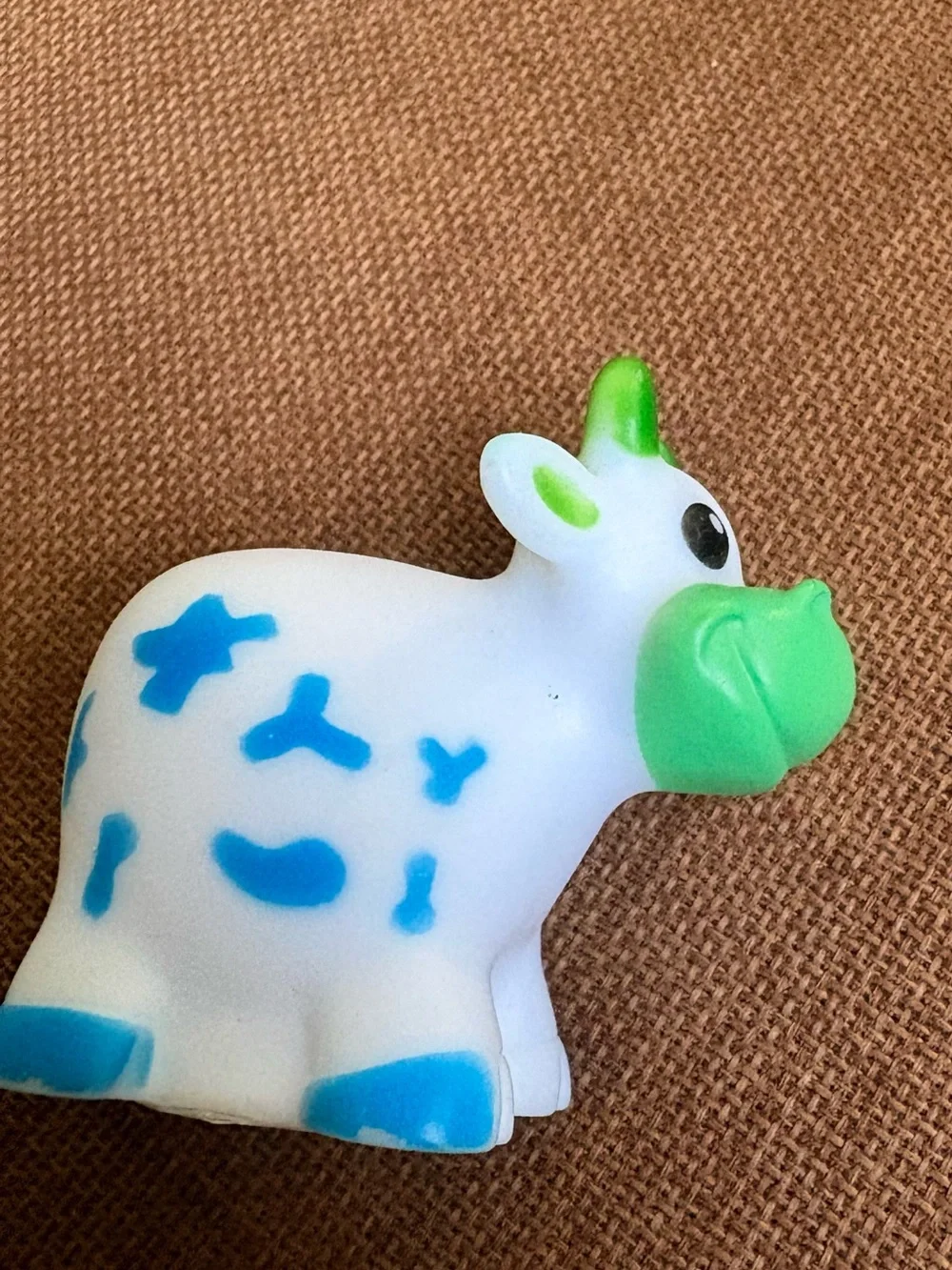 Cow Toy Moo Moo Subaru Blue & white cute smiling cow with green accents #cow